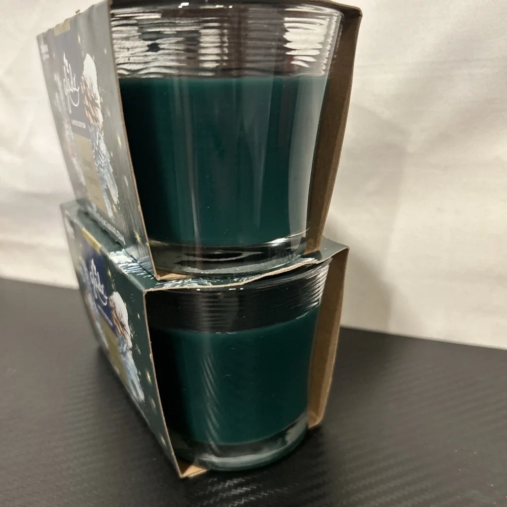 2-2 Pk Balsam & Spruce Scented Wick‎ Glass Jar Candle, Air Freshener